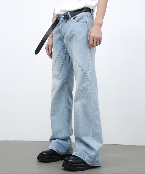 JOHNNY WOLF(ジョニーウルフ)の「ELIAS ハードブリーチ ブーツカット ルーズデニムパンツ(デニムパンツ・メンズ・サックスブルー・M/S/L)」の7枚目の写真
