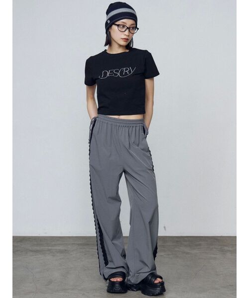 EMODA    今季ナイロンパンツ EMODA パンツ サイドレースナイロンパンツ レディース