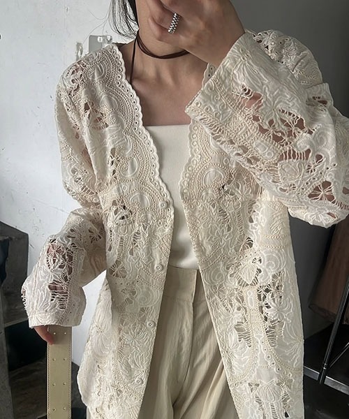 【プリン】patchwork embroidery lace jacket クラシカルエルフ Classical Elf 《Java ジャバコラボ》異素材