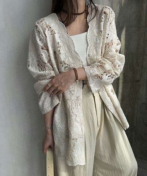 willfully / スカラップパッチワークレースシャツジャケット 未使用/ willfully / スカラップパッチワークレースシャツ 最終値下げ