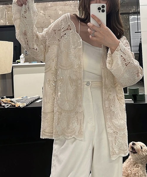 WILLFULLY（ウィルフリー）の「scalloped patchwork lace SH/JK