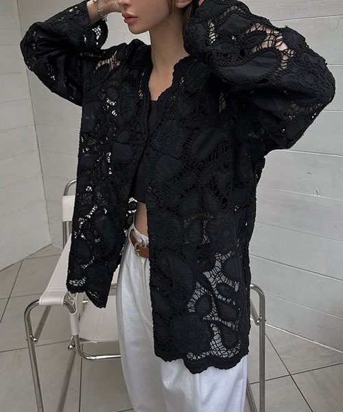 WILLFULLY（ウィルフリー）の「scalloped patchwork lace SH/JK