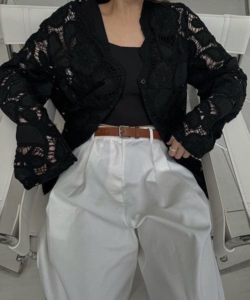 WILLFULLY（ウィルフリー）の「scalloped patchwork lace SH/JK