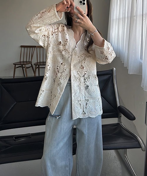 WILLFULLY（ウィルフリー）の「scalloped patchwork lace SH/JK