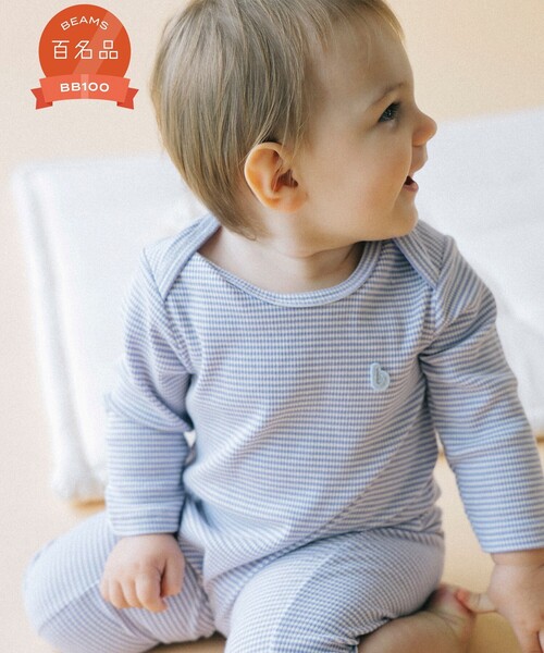 こども ビームス（コドモビームス）の「ベビー リブ カバーオール 2025FW（70～80cm）（ロンパース・キッズ・ブルー/パープル系その他4/オリーブ・70/80）」の3枚目の写真