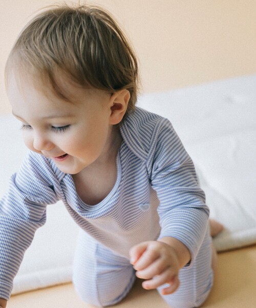 こども ビームス（コドモビームス）の「ベビー リブ カバーオール 2025FW（70～80cm）（ロンパース・キッズ・ブルー/パープル系その他4/オリーブ・70/80）」の8枚目の写真