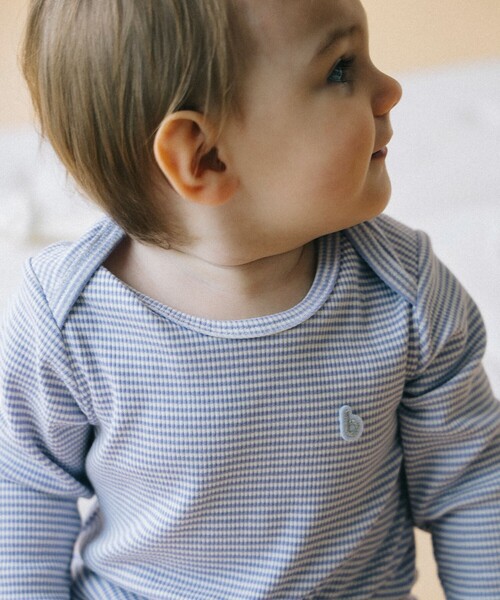 こども ビームス（コドモビームス）の「ベビー リブ カバーオール 2025FW（70～80cm）（ロンパース・キッズ・ブルー/パープル系その他4/オリーブ・70/80）」の9枚目の写真