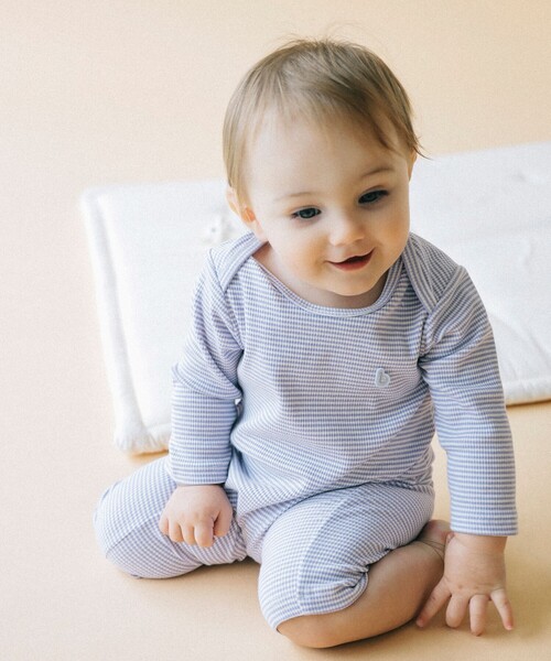 こども ビームス（コドモビームス）の「ベビー リブ カバーオール 2025FW（70～80cm）（ロンパース・キッズ・ブルー/パープル系その他4/オリーブ・70/80）」の10枚目の写真