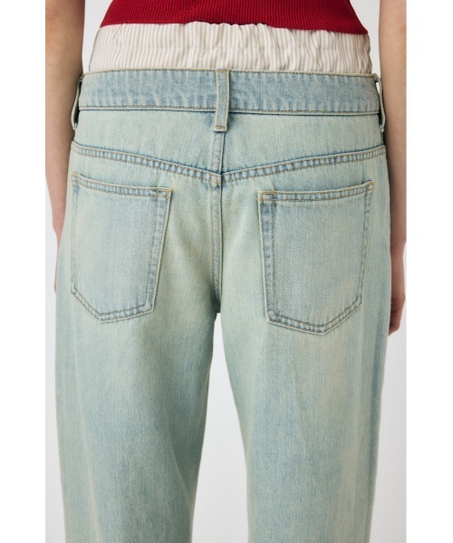 MOUSSY(マウジー)の「BOXER LAYERED STRAIGHT(デニムパンツ・レディース・ブラック/ライトブルー・0/1/2)」の20枚目の写真