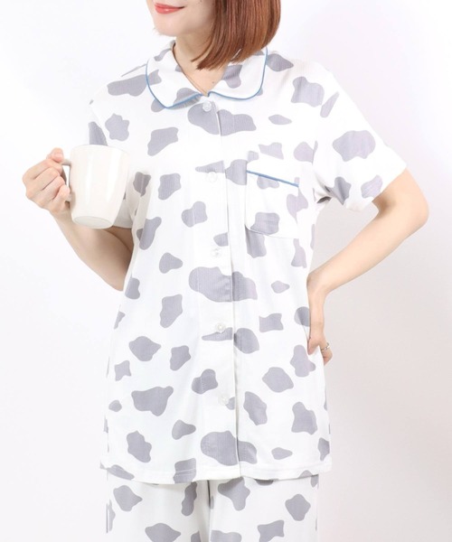 セール】牛柄シャツパジャマ×ハーフパンツ ルームウェア