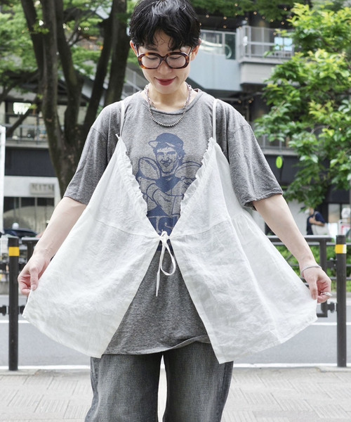luxe リネンブラウス JOURNAL STANDARD LUXE ブラウス シャツ 60リネン ギャザープル