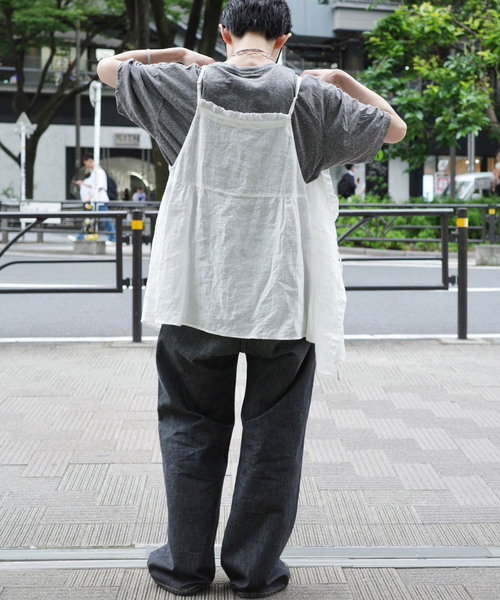 かずちゃん　ジャーナルスタンダードラックス　60リネンチュニックシャツ 60リネン スリーブフリルプル（シャツ/ブラウス）｜JOURNAL