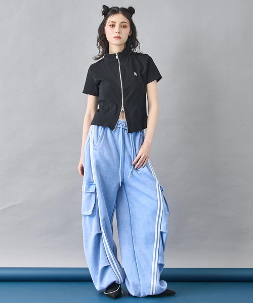 ANAP(アナップ)の「ハート ロゴ モックネック ダブルZIP 半袖 トップス(Tシャツ/カットソー・レディース・ブラック/ホワイト/グレー・FREE)」の10枚目の写真