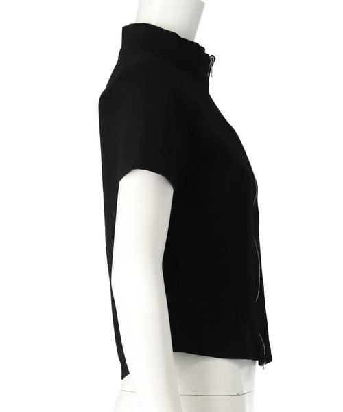 ANAP(アナップ)の「ハート ロゴ モックネック ダブルZIP 半袖 トップス(Tシャツ/カットソー・レディース・ブラック/ホワイト/グレー・FREE)」の13枚目の写真