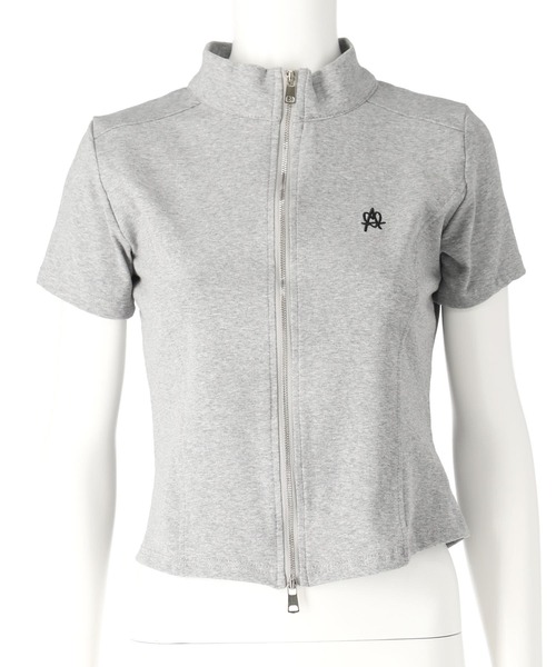 ANAP(アナップ)の「ハート ロゴ モックネック ダブルZIP 半袖 トップス(Tシャツ/カットソー・レディース・ブラック/ホワイト/グレー・FREE)」の8枚目の写真
