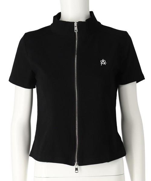 ANAP(アナップ)の「ハート ロゴ モックネック ダブルZIP 半袖 トップス(Tシャツ/カットソー・レディース・ブラック/ホワイト/グレー・FREE)」の7枚目の写真