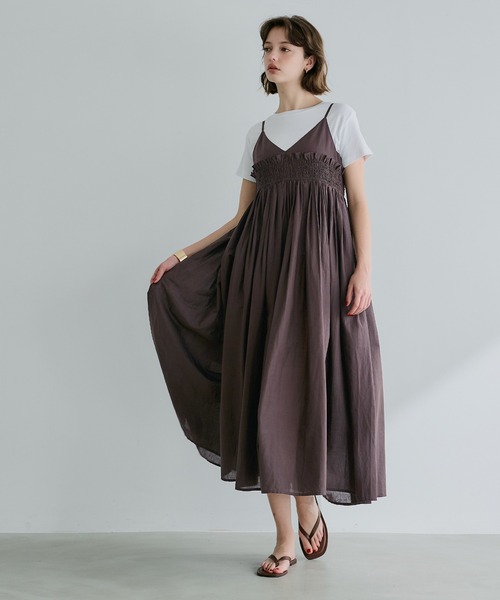 coca(coca)(コカ)の「【WEB限定セール】ギャザーキャミワンピース(ワンピース・レディース・ブラウン/アイボリー・M/L)」の7枚目の写真