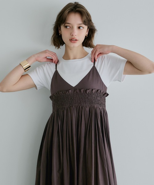 coca(coca)(コカ)の「【WEB限定セール】ギャザーキャミワンピース(ワンピース・レディース・ブラウン/アイボリー・M/L)」の8枚目の写真