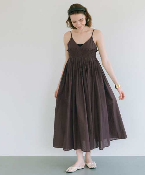 coca(coca)(コカ)の「【WEB限定セール】ギャザーキャミワンピース(ワンピース・レディース・ブラウン/アイボリー・M/L)」の9枚目の写真