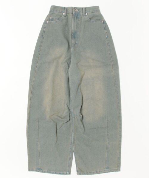 Bling Leads（ブリングリーズ）の「Z)【BLINGLEADS】825404 DENIM カーブPANT（デニムパンツ・レディース・ブラック/ブルー/ケミカルウォッシュ・FREE）」の2枚目の写真