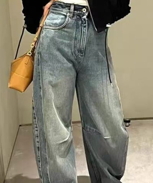 Bling Leads（ブリングリーズ）の「Z)【BLINGLEADS】825404 DENIM カーブPANT（デニムパンツ・レディース・ブラック/ブルー/ケミカルウォッシュ・FREE）」の10枚目の写真