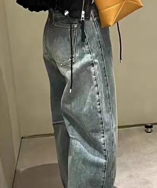 Bling Leads（ブリングリーズ）の「Z)【BLINGLEADS】825404 DENIM カーブPANT（デニムパンツ・レディース・ブラック/ブルー/ケミカルウォッシュ・FREE）」の15枚目の写真