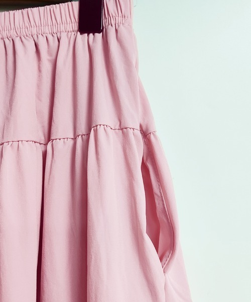 ReRe（リリ）の「ティアードロングスカート（スカート・レディース・チェリーピンク/ブルー/ブラック/ホワイト/ピンク/イエロー/パープル・FREE）」の11枚目の写真