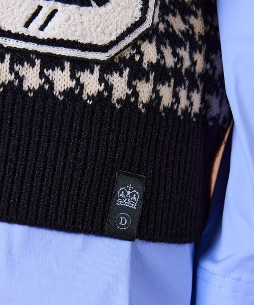 DOUBLE STANDARD CLOTHING（ダブルスタンダードクロージング）の「Dロゴ刺繍 ニットベスト（ベスト・レディース・ホワイト×ブラック・FREE）」の11枚目の写真