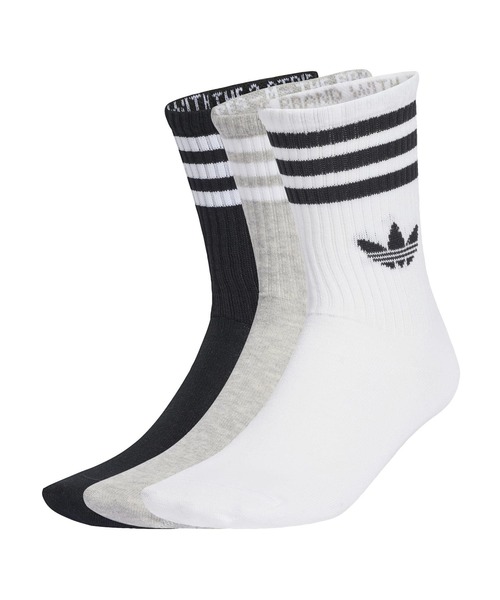 adidas(アディダス)の「adidas アディダス U 3S CREW S 3P 3Pソックス JV7403 WHIT/MEDI/BLAC(ソックス/靴下・メンズ・ホワイト・SMALL/MEDIUM/LARGE)」の1枚目の写真