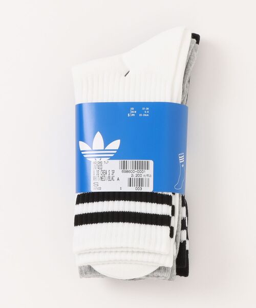 adidas(アディダス)の「adidas アディダス U 3S CREW S 3P 3Pソックス JV7403 WHIT/MEDI/BLAC(ソックス/靴下・メンズ・ホワイト・SMALL/MEDIUM/LARGE)」の4枚目の写真