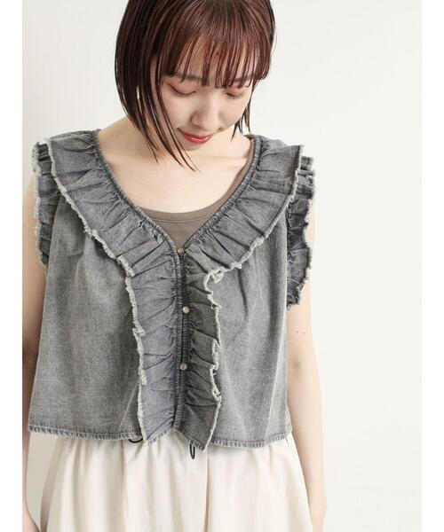 SM2(エスエムツー)の「デニムフリルベスト(ベスト・レディース・サックスブルー/ブラック/ブルー・F)」の19枚目の写真