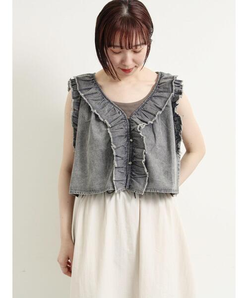 SM2(エスエムツー)の「デニムフリルベスト(ベスト・レディース・サックスブルー/ブラック/ブルー・F)」の21枚目の写真