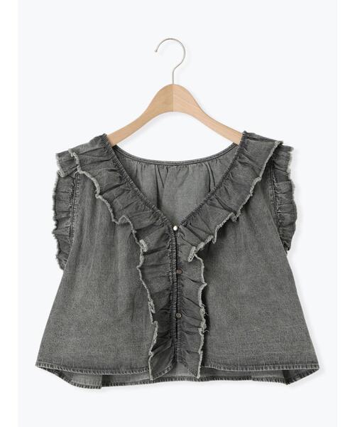 miu miu フリル付きデニムベスト miu miu フリル付きデニムベスト