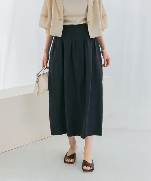 URBAN RESEARCH ROSSO WOMEN(アーバンリサーチ ロッソ)の「撥水UVピンタックコクーンスカート(スカート・レディース・ブラウン系その他/ブラック/グリーン・36/38)」の8枚目の写真