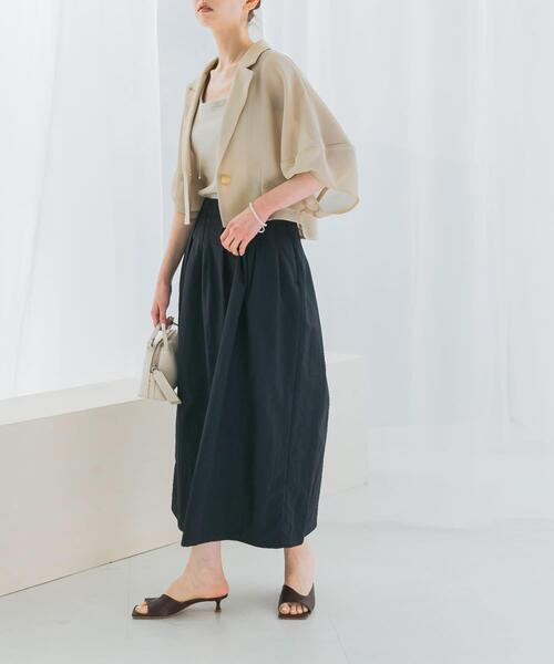 URBAN RESEARCH ROSSO WOMEN(アーバンリサーチ ロッソ)の「撥水UVピンタックコクーンスカート(スカート・レディース・ブラウン系その他/ブラック/グリーン・36/38)」の10枚目の写真