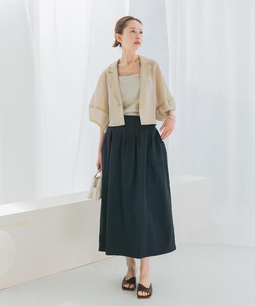 URBAN RESEARCH ROSSO WOMEN(アーバンリサーチ ロッソ)の「撥水UVピンタックコクーンスカート(スカート・レディース・ブラウン系その他/ブラック/グリーン・36/38)」の11枚目の写真