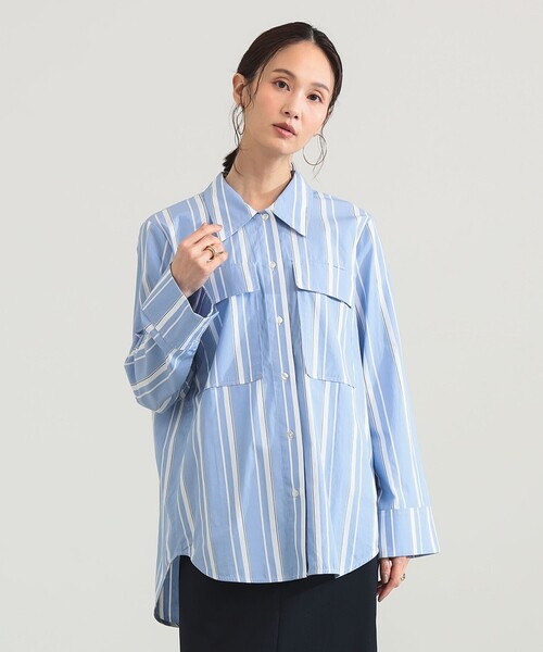 BAUM UND PFERDGARTEN(バウムウンドヘルガーデン)の「BAUM UND PFERDGARTEN / ストライプ コットン シャツ(シャツ/ブラウス・レディース・ブルー・ONE SIZE)」の9枚目の写真