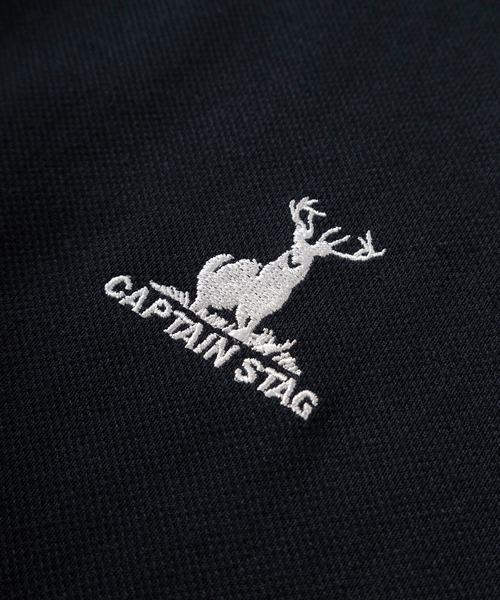 CAPTAIN STAG（キャプテンスタッグ）の「【76】【CAPTAIN STAG/キャプテンスタッグ】ワンポイント刺繍 襟ライン ポロシャツ/ブランドロゴ/ビッグシルエット（ポロシャツ・メンズ・ブラック/ネイビー/ホワイト/レッド/グリーン・M/L/XL）」の8枚目の写真