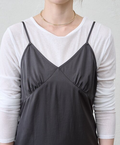 SHENERY(シーナリー)の「サテンキャミワンピース(ワンピース・レディース・グレー系その他/イエロー・36/38)」の3枚目の写真