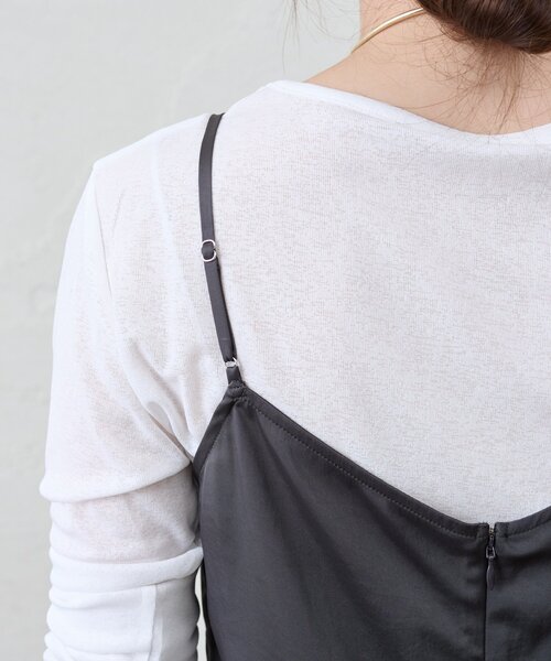 【即日発送】SENEE サテンキャミワンピース アイボリー　S satin cami onepiece (サテンキャミワンピース)（ワンピース