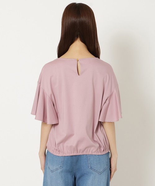 Rose Tiara(ローズティアラ)の「【接触冷感/綿100%/手洗いOK】フレアスリーブカットソー(Tシャツ/カットソー・レディース・ブラック/カーキ/ピンク・38/42/46)」の10枚目の写真
