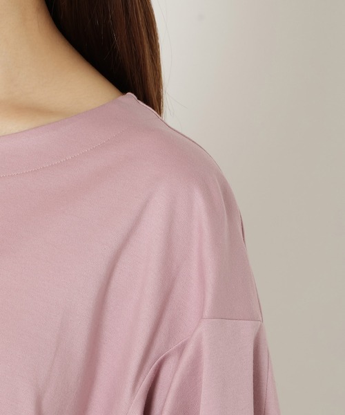 Rose Tiara(ローズティアラ)の「【接触冷感/綿100%/手洗いOK】フレアスリーブカットソー(Tシャツ/カットソー・レディース・ブラック/カーキ/ピンク・38/42/46)」の8枚目の写真