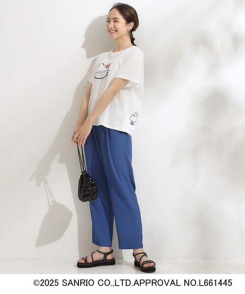 sanrio（サンリオ）の「【HELLO KITTYコラボ】【SHOO ICE／汗染み軽減／UVカット】コンパクトTシャツ（Tシャツ/カットソー・レディース・レッド系4/チャコール/ホワイト系2/ホワイト系1・04/03/02/01）」の7枚目の写真