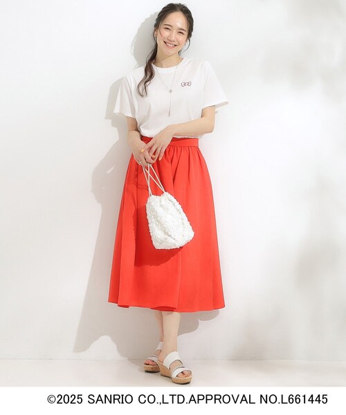 sanrio（サンリオ）の「【HELLO KITTYコラボ】【SHOO ICE／汗染み軽減／UVカット】コンパクトTシャツ（Tシャツ/カットソー・レディース・レッド系4/チャコール/ホワイト系2/ホワイト系1・04/03/02/01）」の11枚目の写真