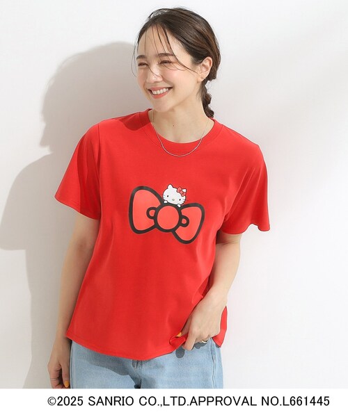 sanrio（サンリオ）の「【HELLO KITTYコラボ】【SHOO ICE／汗染み軽減／UVカット】コンパクトTシャツ（Tシャツ/カットソー・レディース・レッド系4/チャコール/ホワイト系2/ホワイト系1・04/03/02/01）」の16枚目の写真
