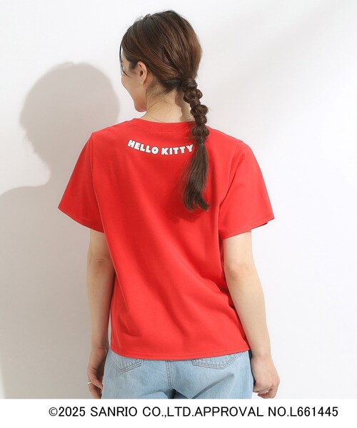 sanrio（サンリオ）の「【HELLO KITTYコラボ】【SHOO ICE／汗染み軽減／UVカット】コンパクトTシャツ（Tシャツ/カットソー・レディース・レッド系4/チャコール/ホワイト系2/ホワイト系1・04/03/02/01）」の17枚目の写真