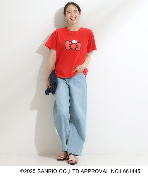 sanrio（サンリオ）の「【HELLO KITTYコラボ】【SHOO ICE／汗染み軽減／UVカット】コンパクトTシャツ（Tシャツ/カットソー・レディース・レッド系4/チャコール/ホワイト系2/ホワイト系1・04/03/02/01）」の18枚目の写真