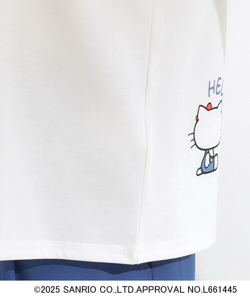 sanrio（サンリオ）の「【HELLO KITTYコラボ】【SHOO ICE／汗染み軽減／UVカット】コンパクトTシャツ（Tシャツ/カットソー・レディース・レッド系4/チャコール/ホワイト系2/ホワイト系1・04/03/02/01）」の14枚目の写真