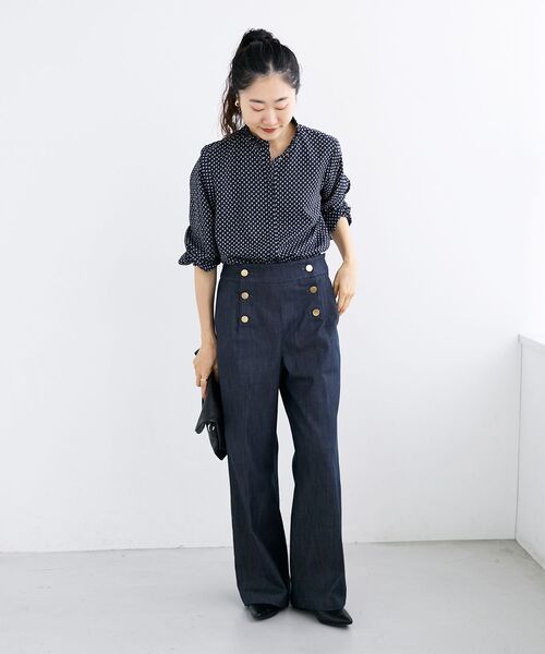 le.coeur blanc(ルクールブラン)の「マリンワイドパンツ(その他パンツ・レディース・ネイビー/ブルー・38/36)」の3枚目の写真