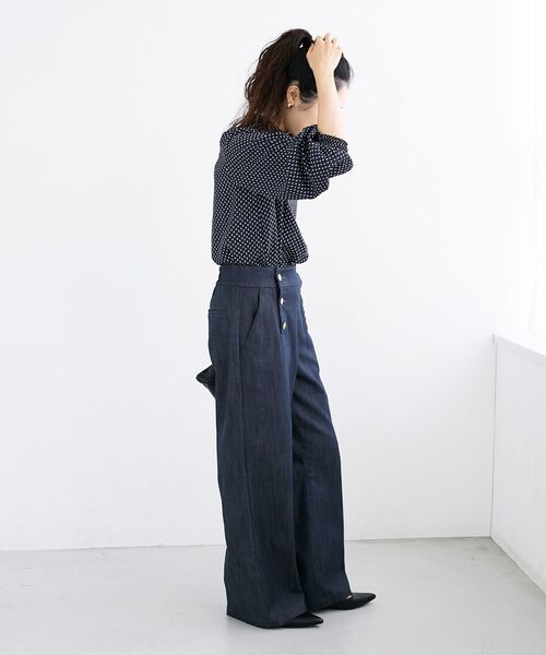 le.coeur blanc(ルクールブラン)の「マリンワイドパンツ(その他パンツ・レディース・ネイビー/ブルー・38/36)」の4枚目の写真